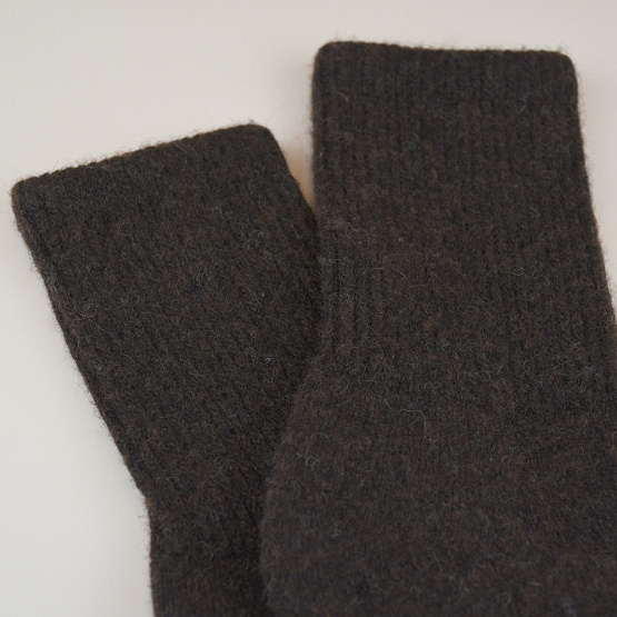 Носки меховые стрейч, шерсть 100%, цвет коричневый (верблюд) фото 2