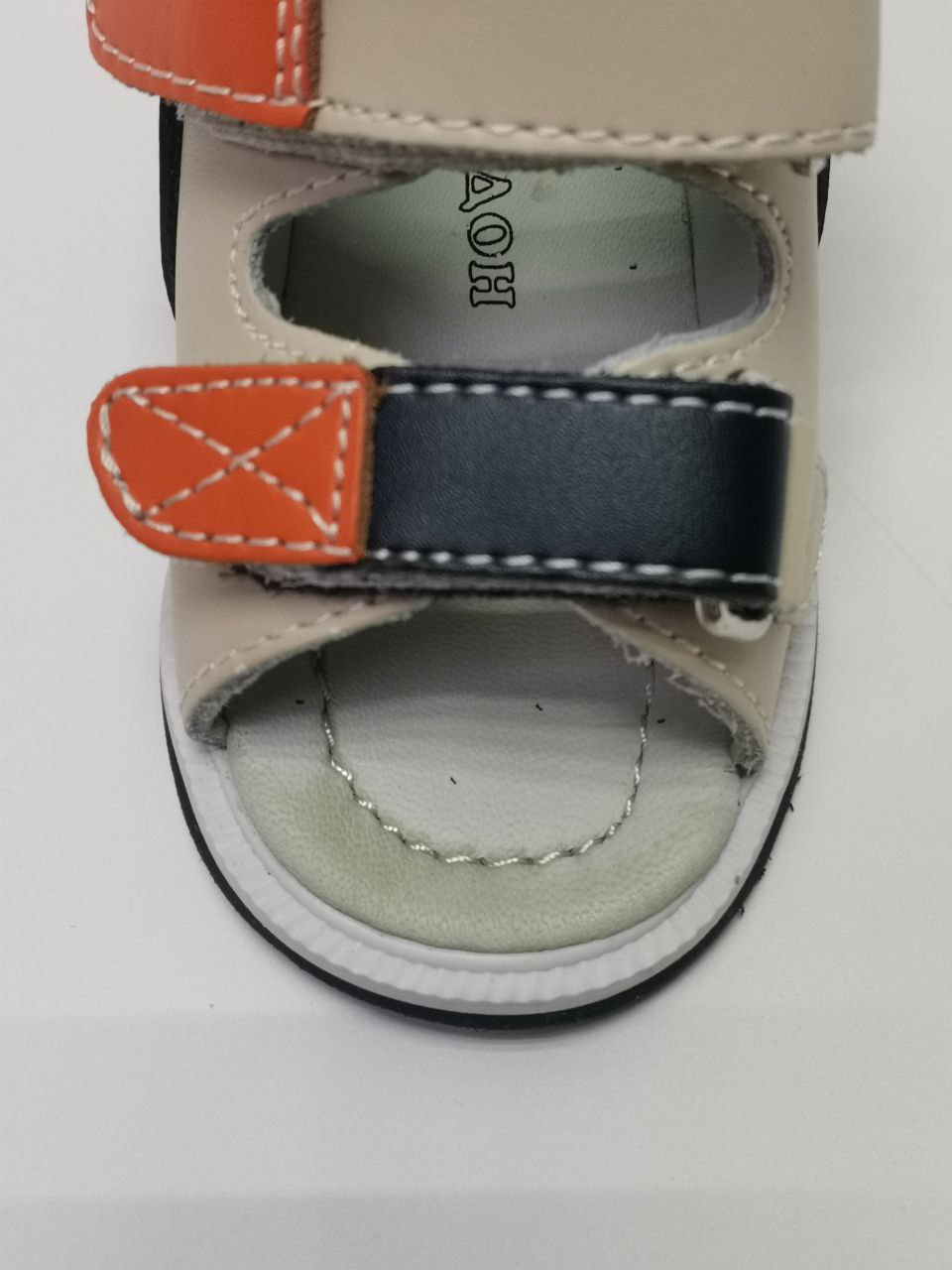 Сандалии антиварусные  молочный/оранжевый/т. синий   2222AV фото 6