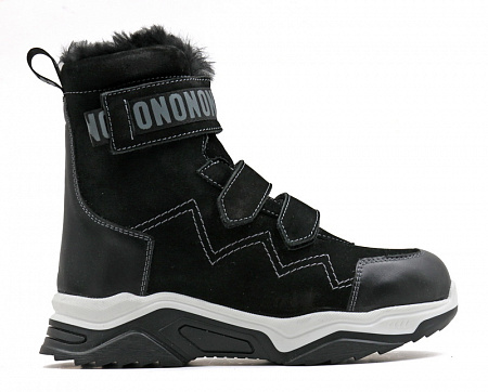Ботинки ортопедические подростковые зимние Ортомода 43057-Н-201 черные нубук с мехом фото 1