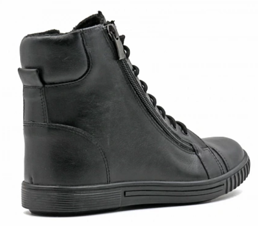 Кеды ортопедические подростковые Ортомода 2247-Х-101-24 черные с высоким берцем фото 3