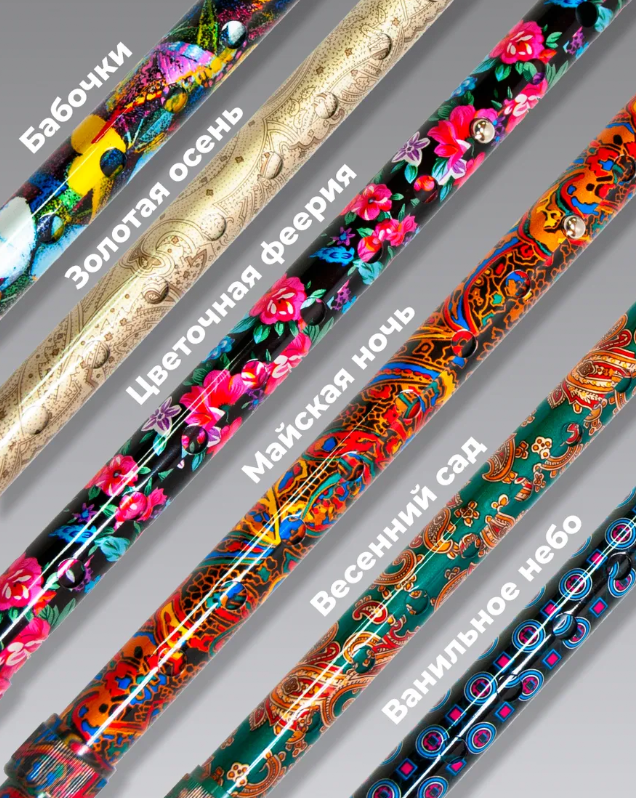 Трость телескопическая с пластмассовой ручкой ТР1(ПР) сУПС Цветочная феерия фото 5