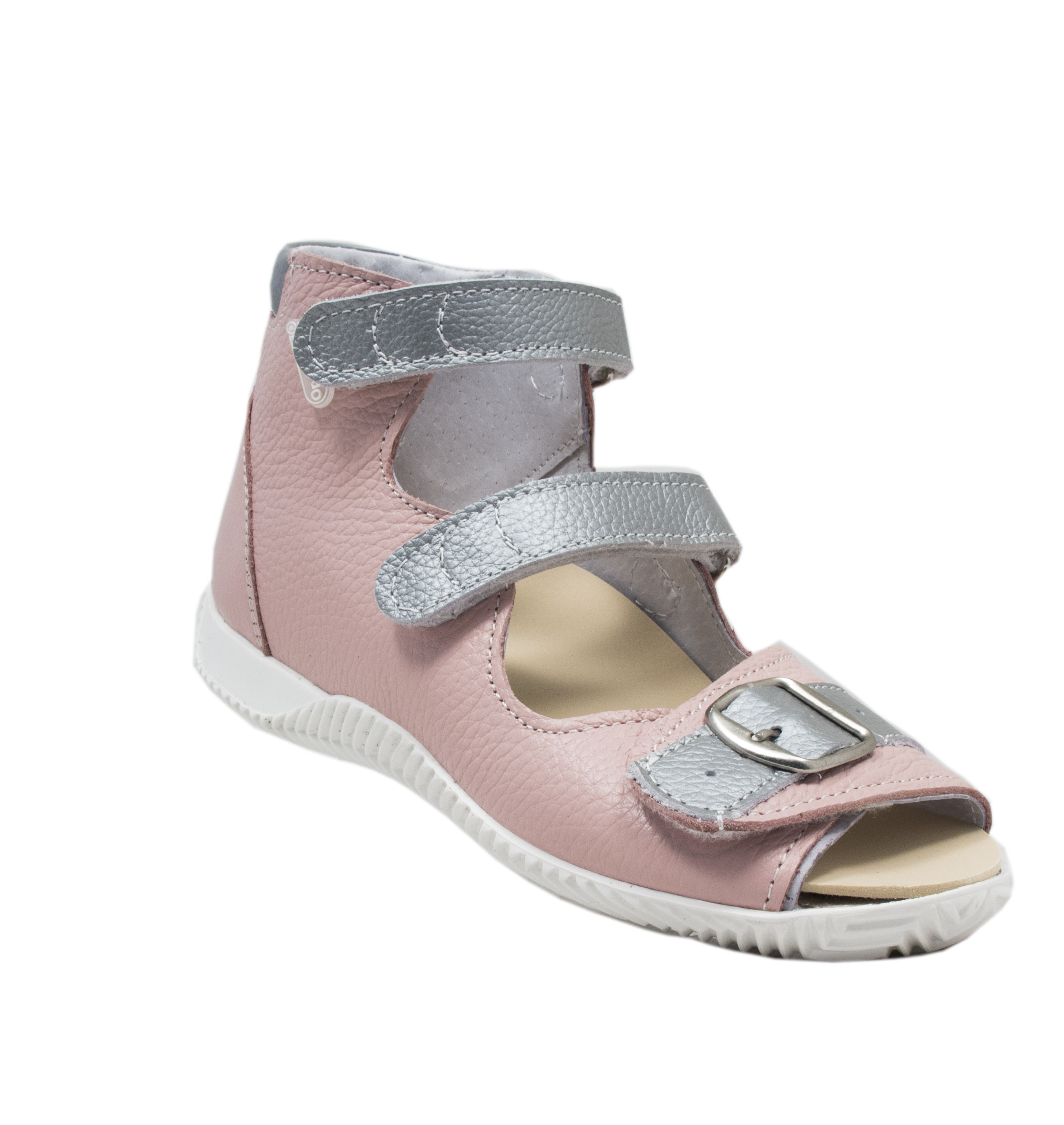 Сандалии  с открытым носом Б4-162-102-042-1 цвет розовый/серый фото 1