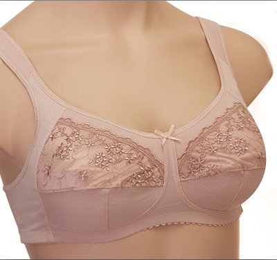 Бюстгальтер после мастэктомии Розово-Бежевый с Цветами ЛФ0793 В3 фото 1